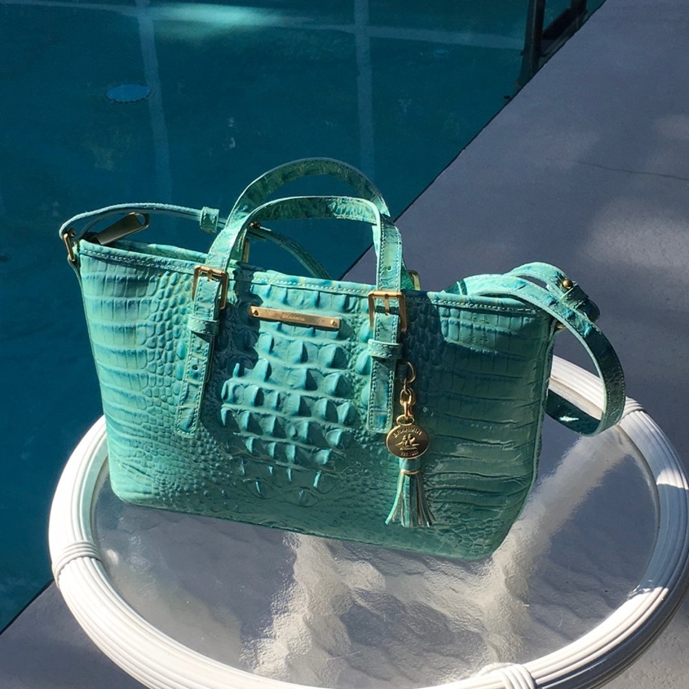 Brahmin Asher mini satchel turquoise nwot
